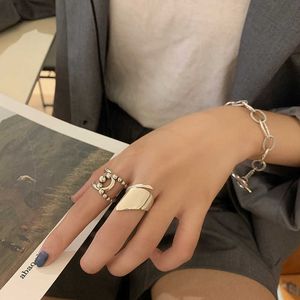 Bandringen Minimalistisch 925 Sterling Silver Smooth Rings For Women Fashion Gold Color Vintage Geometric Handmade Birthday Party sieraden Gift AA230306