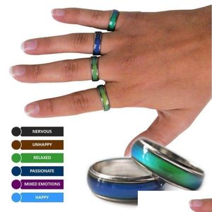 Bandringen Mix-maat Stemmingsbandring Verandert van kleur naar uw temperatuur Innerlijke emotie onthullen Mode-sieraden Drop Delivery 2021 Mjfashion Dhvuj