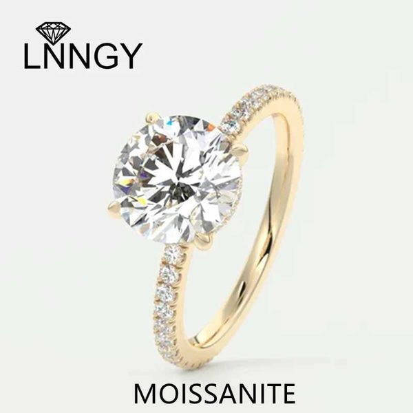 Anneaux de bande Moissanite Femme Engagement Anneau d'origine Certification originale 925 STERLING SIGH SET SET RONNEMENT BONDE BIJELRIE J240410