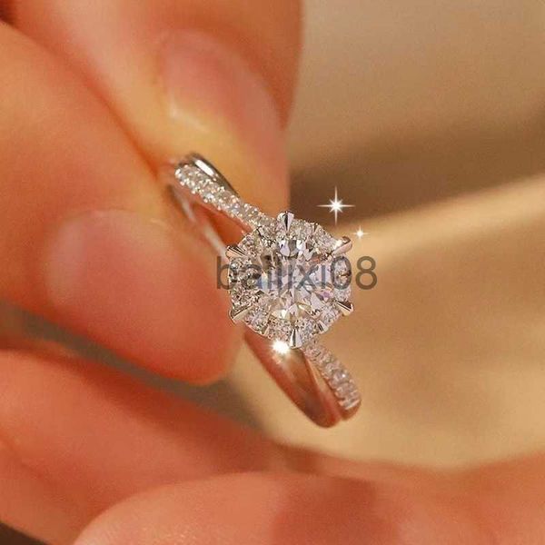 Bande Anneaux Mosang Diamant Bras Torsadé Pétale Anneau En Argent Sterling Imitation Huit Coeur Huit Flèche Bague En Diamant Vente Chaude J230819