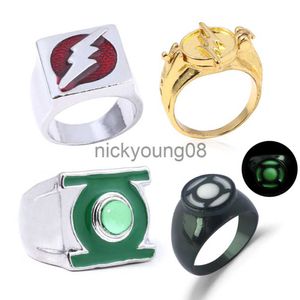 Anillos de banda película linternas verdes anillos luminosos para hombres el anillo de dedo de iluminación Flash para colección de Fans regalos de joyería x0625