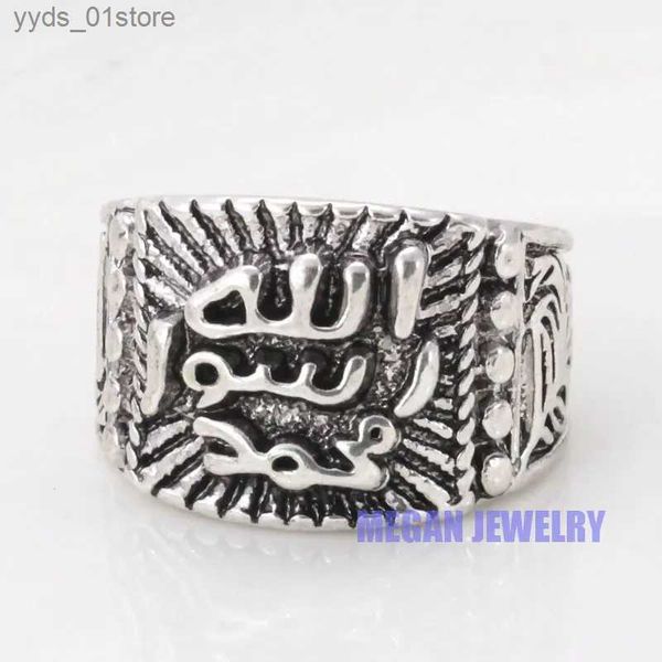 Bagues de bande du prophète musulman Mahomet, bague Islam Allah, rétro, mode, bijoux arabes, cadeau L240305