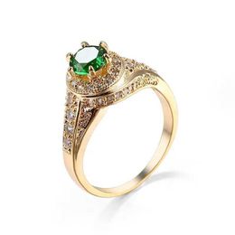 Band Ringen MxGxFam Glanzende Groene Zirkoon Ringen Voor Mode Vrouwen Dagelijkse Slijtage Goud kleur 18 k Hot sieraden AAA + CZ 240125