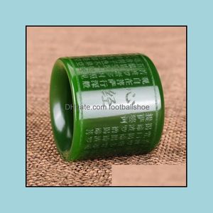 Band ringen natuurlijke smaragdgroene ring hart Jasper boeddhistische amet sieraden handsnijwerk voor mannen en vrouwen drop levering 2021 Densj