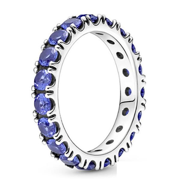 Band anneaux nouveaux 100% 925 sterling sier ring fit colorf love coeur fleurs de rose pour les femmes européennes de mariage de mariage drop fashion otyo6