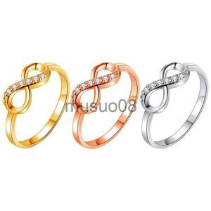 Band Ringen Nieuw Design Legering Kristal Twist Infinity Trouwringen Voor Vrouw Goud Zilver Kleur Ring Statement Sieraden Feestcadeau Groothandel J230817
