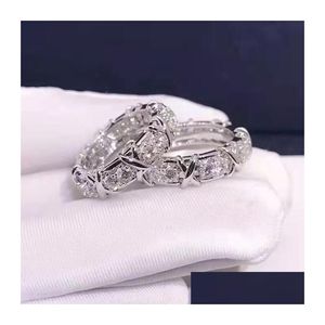 Band anneau nouveau designer dames ring avec diamants mode pour femmes bijoux classiques gold rose de mariage de mariage cadeaux de vacances beaux drop otync