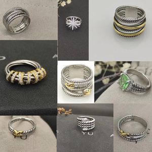 Anneaux de bande Nouveau Dy Twisted Vintage Designer Alliance de mariage pour femmes cadeau de vacances diamants 925 argent Dy anneau hommes 14k plaqué or fiançailles bijoux de noël