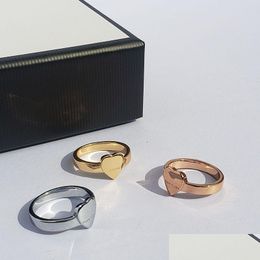 Bandringen Nieuwe hoogwaardige designerontwerp Titanium Klassieke sieraden Mode Dames Vakantiegeschenken Drop Delivery Ring Dho7x