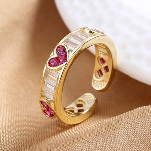 Band Rings Nouveau luxe 2 pièces ensemble d'anneaux forme carrée femmes bague de mariage brillant zircon cubique élégant mariée mariage fiançailles bijoux J2240111