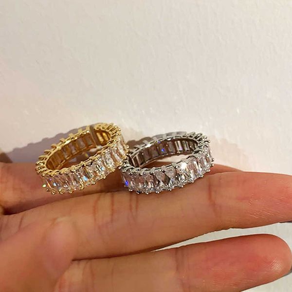 Anillos de banda Nuevo lujo Zircon Gold Silvery Color Anillo abierto para mujer INS Style Wedding Party Anillos de dedo únicos al por mayor AA230529