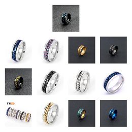 Bands anneaux nouveaux tendances 6/8 mm en acier inoxydable rock pike man ring mene femme bijoux de mode masculin pour les filles auto-défense drop delive otfze