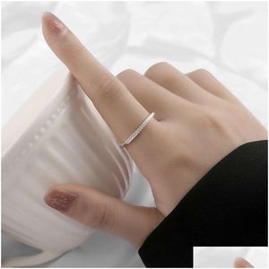 Bandringen Nieuwe trendy en niche -ontwerp Hoogwaardige sensorische element Index Ring Verstelbare hand sieraden druppel levering DHD8H