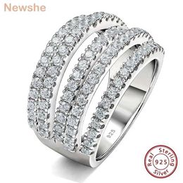 Bands Rings News Statement Authentic 925 Silver Jewelry Engagement éternel RBRILLIANT CZ Diamond Party Gift For Womens Wedding ANN J240429