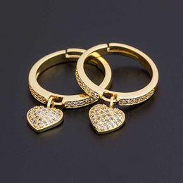 Bandringen nidin dropshipping 6 stijlen romantische hart ringen mode gouden kleur trouwring voor vrouwelijke statement verlovingsfeestje sieraden