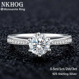 Anneaux de bande NKHOG REAL 3 SIlicone Womens Ring 925 Sterling Silver Classic 6 Paw Engagement Band bijoux Romantique Anneau de mariage J240410