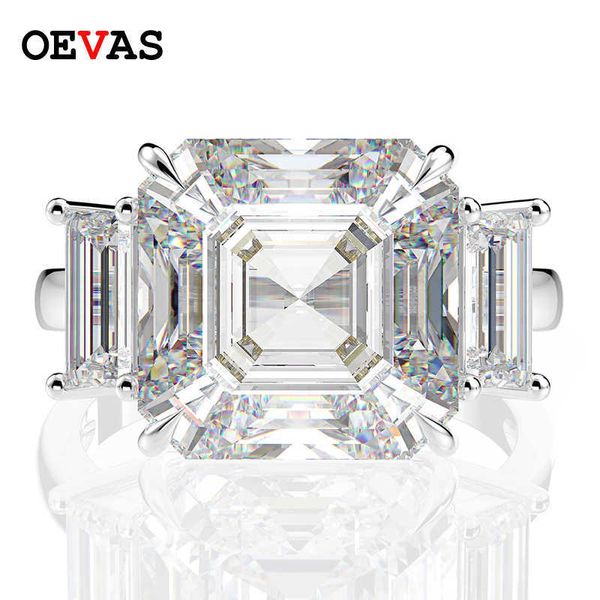 Anillos de banda OEVAS Lujo Sólido 925 Plata esterlina Creado Moissanite Piedra preciosa Compromiso de boda Anillo de diamantes Joyería fina Regalo al por mayor Z0327