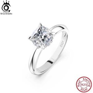 Bandringen Orsa Jewels 925 Puur zilveren glanzende kunstmatige diamant Halo High Grade 8a kubieke zirkonia ring dames bruiloft sieraden lzr01 j240410