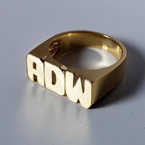 Band Ringen Gepersonaliseerde Hip Hop Naam Ring Jaar Unisex Rose Vergulde Aangepaste Nummer Woord Ring Mooie Mode Cadeau Voor Mannen Vrouwen 230715