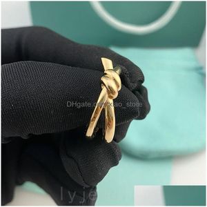 Anillos de banda chapados en oro rosa diseñador clásico anillo de lujo hombres vintage simple bague homme moda joyería fiesta diamante noche groo dhskc