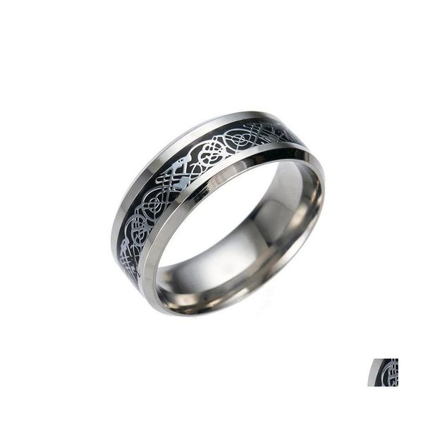 Anneaux De Bande Jolie Bague En Acier Inoxydable Hommes Or Dragon 316L Pour Hommes Seigneur Mariage Mâle Amoureux De Luxe 28 W2 Drop Delivery Bijoux Dhccm