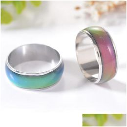 Bandringen Prettyring voor dames Mode Creatieve sfeer Damesringen Sieraden Cadeau Kleuren Ring veranderen met uw emotie Temperatuurgevoel Dhxea