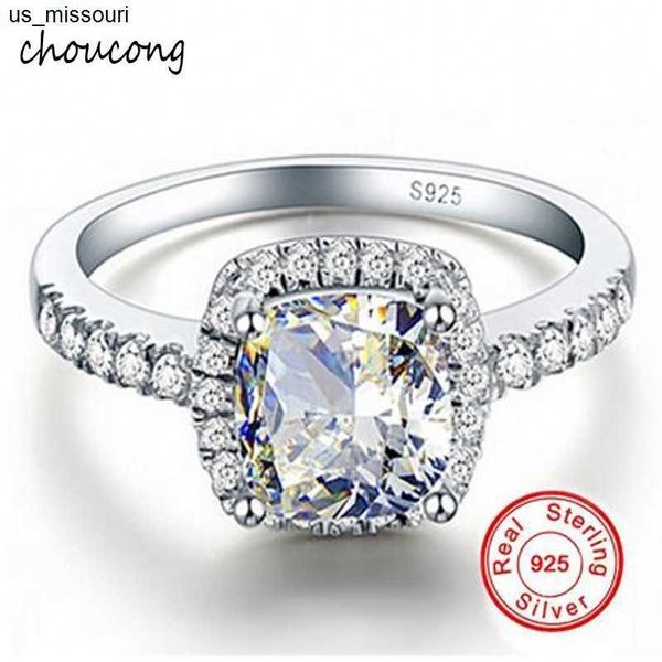 Promotion bagues de groupe !! GALAXY 925 Sterling Silver RING Luxe 4 CZ Diamant Cristal Anneaux De Mariage Pour Les Femmes TAILLE NOUS 5 6 7 8 9 10 11 12 J230522