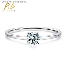 Anillos de banda PuBang Joyería Fina 925 Plata Esterlina 4 MM GRA Moissanite Diamante Anillos de Aniversario de Compromiso de Boda para Mujeres Regalo Al Por MayorL231201