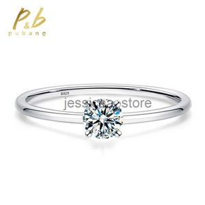 Bagues PuBang Fine Jewelry 925 SterlSilver 4MM GRA Moissanite Diamant WeddEngagement Anniversaire Anneaux pour Femmes Cadeau En Gros J231204