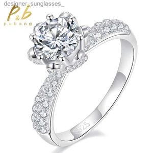 Anneaux de bande Pubang Fine Jewelry Sparkling 925 STERLING Silver 8 mm Gra Moisanite Diamond Anniversary ring