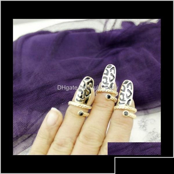 Anneaux De Bande Punk Armure Ton Or Ongle Knuckle Finger Tip Ring Night Club Guard Gntc7 Nqhzx Drop Delivery Jewelry Dhpsg