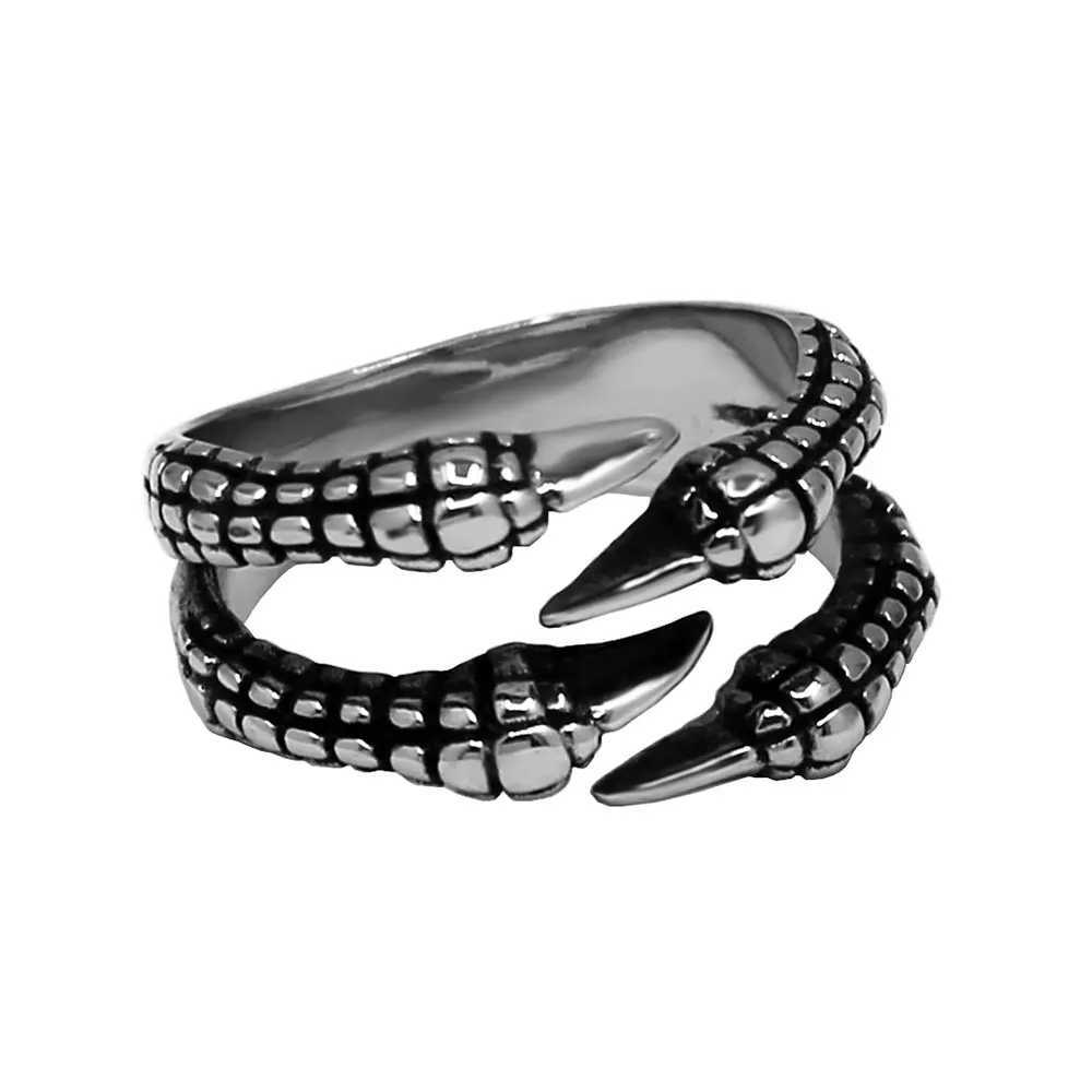 Band Rings Punk Eagle Claw Ring Stainless Steel Jewelry Fashion Animal Biker Men Ring Gothic Mens Ring Wholesale SWR1053 Q240402