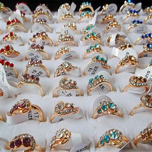 Band Ringen QianBei Mode-sieraden Goud Kleur Vrouwen Groothandel Gemengde 50 stks Veel Party Geschenken 230506