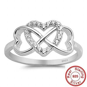 Band Anneaux Queen Heart Lab Diamond Ring% True 925 STERLING SILP Party Mariage Anneau Femme Bride Promise Engagement Bijoux Q240429