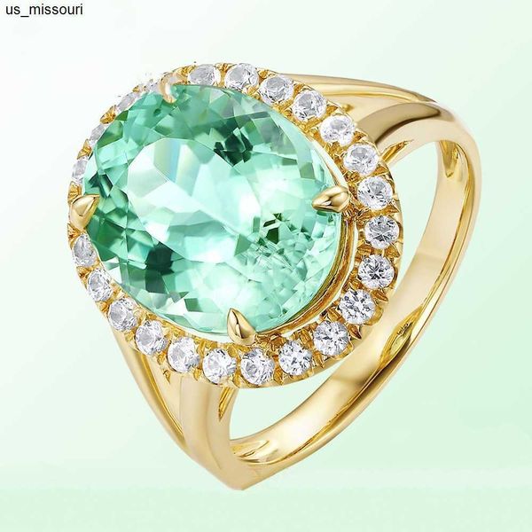 Anneaux De Bande Réel 14K Or Jaune Bague Saphir Naturel pour Mariage Femmes Turquoise Bizuteria Diamante Diamant Pierre Précieuse Anillos De Topaze Anneau J230522