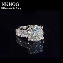 Band Rings Véritable 2 8mm Moissanite bague de mariage pour les femmes 925 en argent Sterling bande D couleur VVS diamant fiançailles bijoux fins avec GraL231201