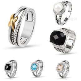 Bands bagues Ring Twisted Cross Traided couple classique Copper Mens Womens Jewelry Version High Rings européens et américains