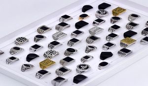Bandringen Ringen 20 stuks veel Vierkant Klassiek Metaal Heren Mat Glad Voor Dames Mode-sieraden Feestgeschenken Hele bulkpartijen 2212066475028