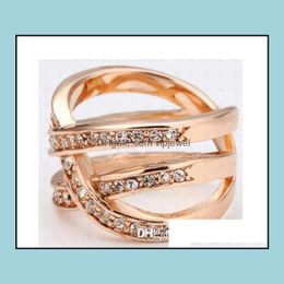 Bandringen Ringen Beautifly Rose Gold Bands Dress 18K Diamond verloving Sier Fashion Masonic Drop Delivery 2021 Sieraden Vipjewel Dhq9H