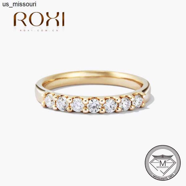 Anillos de banda ROXI Moissanite Anillo 25 mm Oro Media Eternidad Burbuja Anillos Para Mujeres Joyería Boda Diamante Compromiso Banda Moissanite Joyería J230522