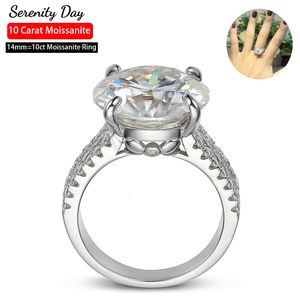 Bandringen Serenty Day Real All Women's Wedding ring S925 Sterling Silver Plated 18K White Gold Prachtige sieraden 230724