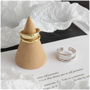 Bandringen Sier Finger Ring for Women Irregar Trendy Fine Jewelry Grote verstelbare antieke Anillos Drop Delivery Dhgarden Dhxhi