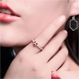 Bande Anneaux Sier Rose Amour Cz Anneau Pour La Mode Femmes Mignon Fine Bijoux 2021 Accessoires De Mariage Cadeau Drop Delivery Dhm0Q