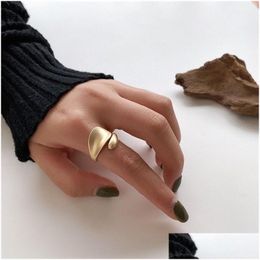 Anillos de banda Anillos abiertos simples para mujeres Moda de oro Coreano Street Girl Boda Ajustable Knuckle Finger Jewelry Drop Entregar Dhgarden Ot5Ki