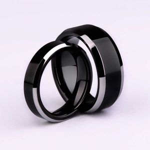 Band Ringen Eenvoudig Glad Zwart/3 kleuren Titanium Ring Voor Mannen Trouwringen voor vrouwen AA230323