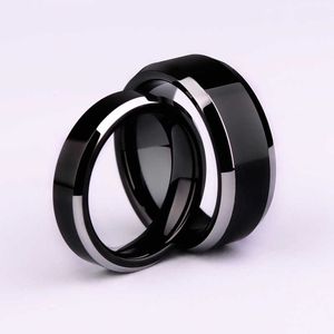 Anneaux de bande Simple lisse noir/3 couleurs bague en titane pour hommes mariage femmes Aa2303235zrlGPDD