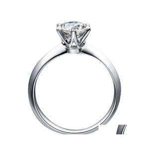 Anneaux de bande Six Claw Crown Ring 925 Sterling Sier Platinum plaqué 12 femmes Mariage de mode 20220228 T2 DROP DIVRITE