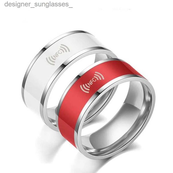 Anillos de banda Smart Editable NFC Anillo multifunción Sistema Android Teléfono celular plicable Acero inoxidable Anillo de dedo impermeable Joyería GiftL231201