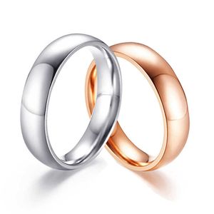 Anneaux De Bande En Acier Au Titane Lisse Anneaux De Couple Or Rose / Couleur Argent Simple 5 MM Femmes Hommes Amoureux De Mariage Bijoux Cadeaux De Fiançailles AA230306