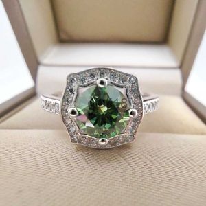 Bagues de bande Bague solitaire Luomansi S925 Carré Argent 1 Jaune Vert Bleu Rose Bijoux Pass Diamond Test Party Cadeau commémoratif 230209 x0920